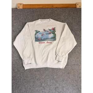 Vintage 90s Dream Away Pig Graphic Crewneck Sweatshirt Large